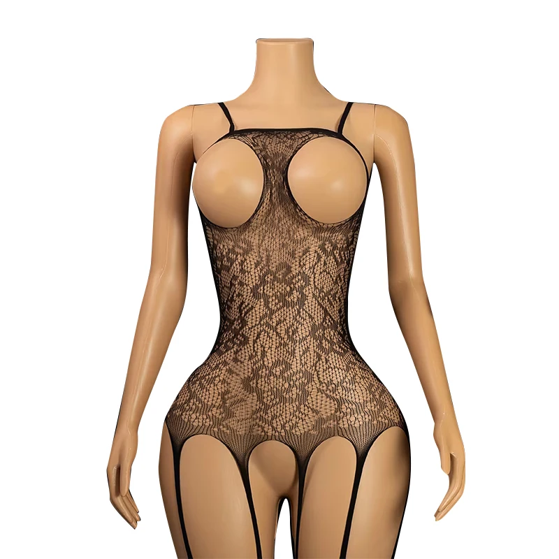 Crotchless Bodysuits Pornographic Bodystocking For Sex Bold Body Suit Super Hot Open Bra Erotic Costumes Sexy Fishnet Lingerie