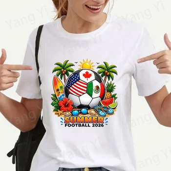 Magliette da Calcio Estive per Uomo e Donna, T-Shirt Cool a Maniche Corte con Design Personalizzato, Stile Harajuku, Magliette Neutre per l'Atmosfera Estiva