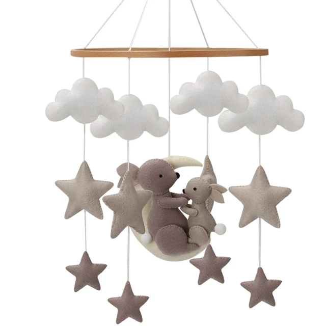 Mobile Bébé Etoiles + Support Mobile Bois - Mobile pour bébé Mobile - Baby  Shower Gift