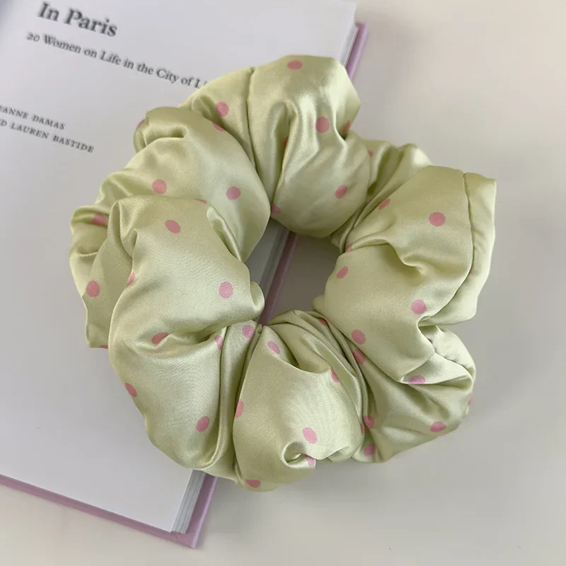 Elegante Haar-scrunchies Mit Pünktchen- Und Blumenmuster Für Damen_voghion.com