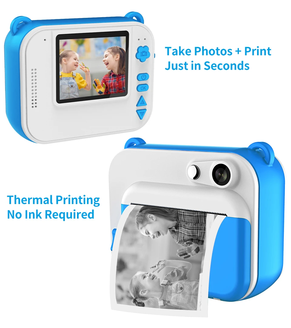 Children's Camera With Print Kids Instant Print Camera Digital Photo Camera Girl's Toy Child Camera Video Boy's Birthday Gift