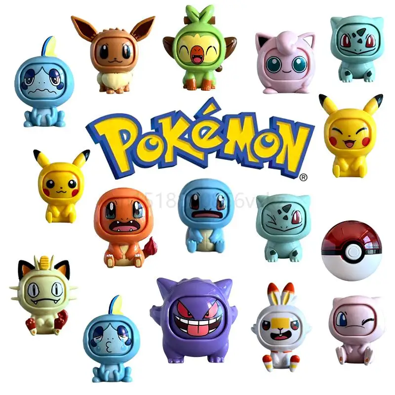 predator toys Pokemon Pikachu Bulbasaur Pokeball Set Eevee Gengar Mewtwo Action Figure Model Face-changing Doll Elf Ball Toys for Kids Gift naruto toys