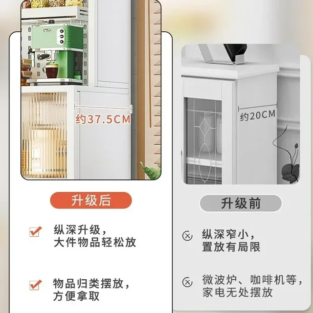 ห้องครัวโมเดิร์นตู้ Hutch เคลื่อนย้ายได้เต็มประตูตู้กระจกเก็บจอแสดงผลตู้ Multi-Functional ตู้ประตู 5