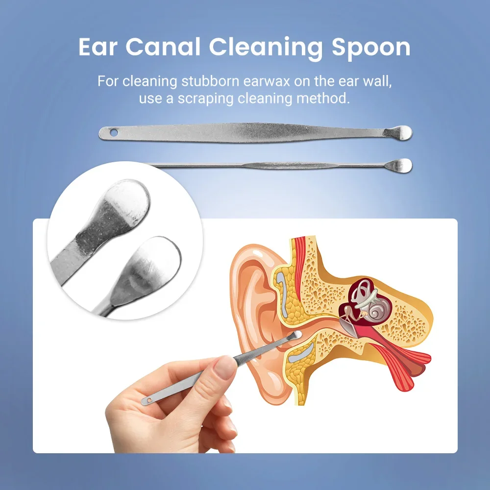 6pcs/set Spiral Ear Cleaner Wax Removal Tool Earpick Sticks Earwax Remover Curette Ear Pick Cleaning Ear Cleanser Spoon Ear Care 4