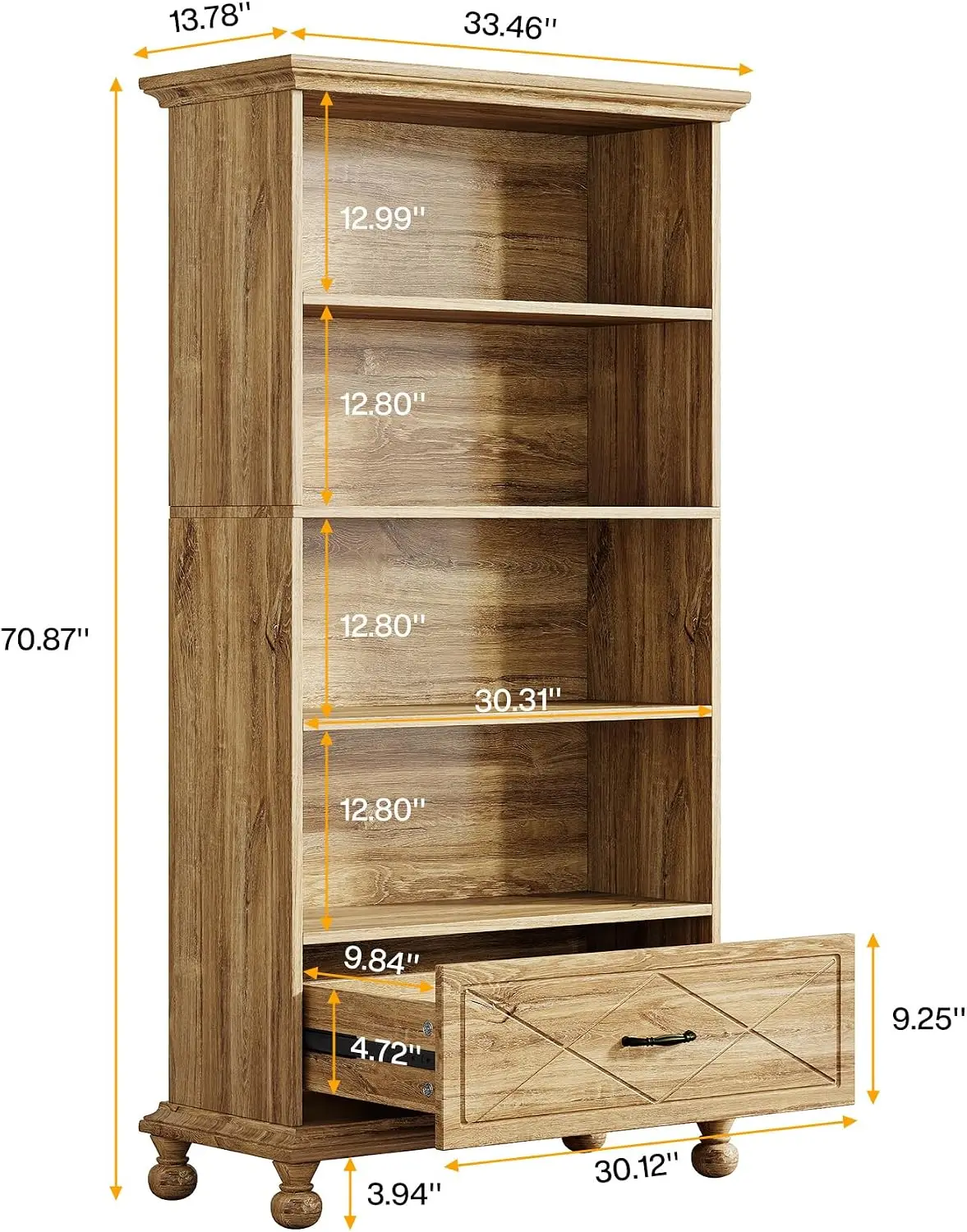 6-Tier Bookcase with Drawer 2