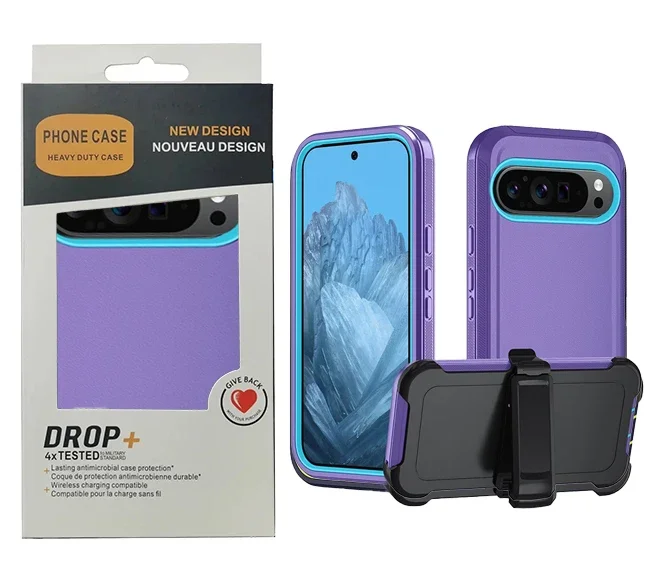 Durable 3-in-1 Rotating Belt Clip Armor Phone Case with Enhanced Shockproof Protection