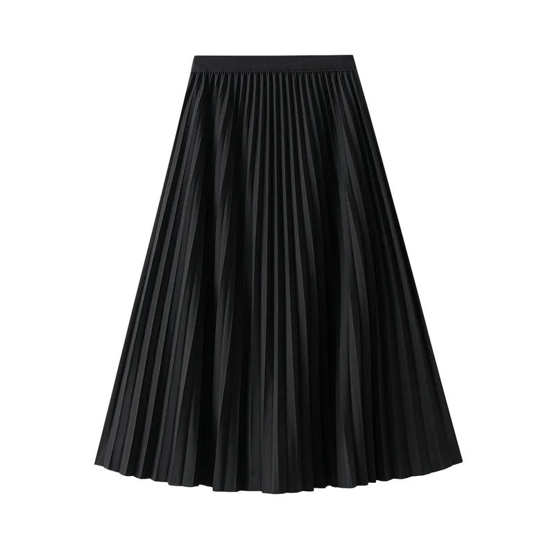 

Draping Pleated Linen Midi Skirt Women Spring Summer 2023 New Slim High Waist A- Line Pleated Skirt Woman Skin-friendly Fabric