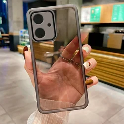 Transparent Soft TPU Shockproof Phone Cover with Camera Lens Protector for VIVO V60 (Black)