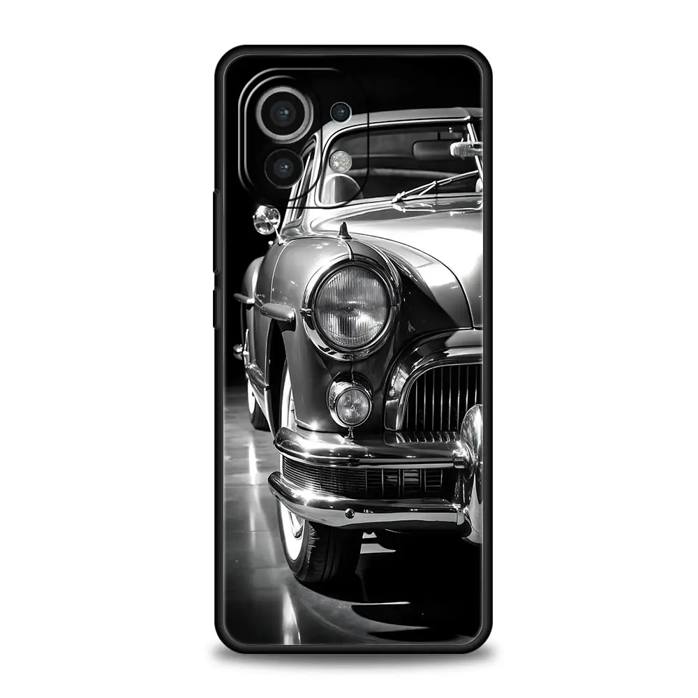 Elegant Black & White Soft Car Phone Case - Versatile Design & Durable Protection