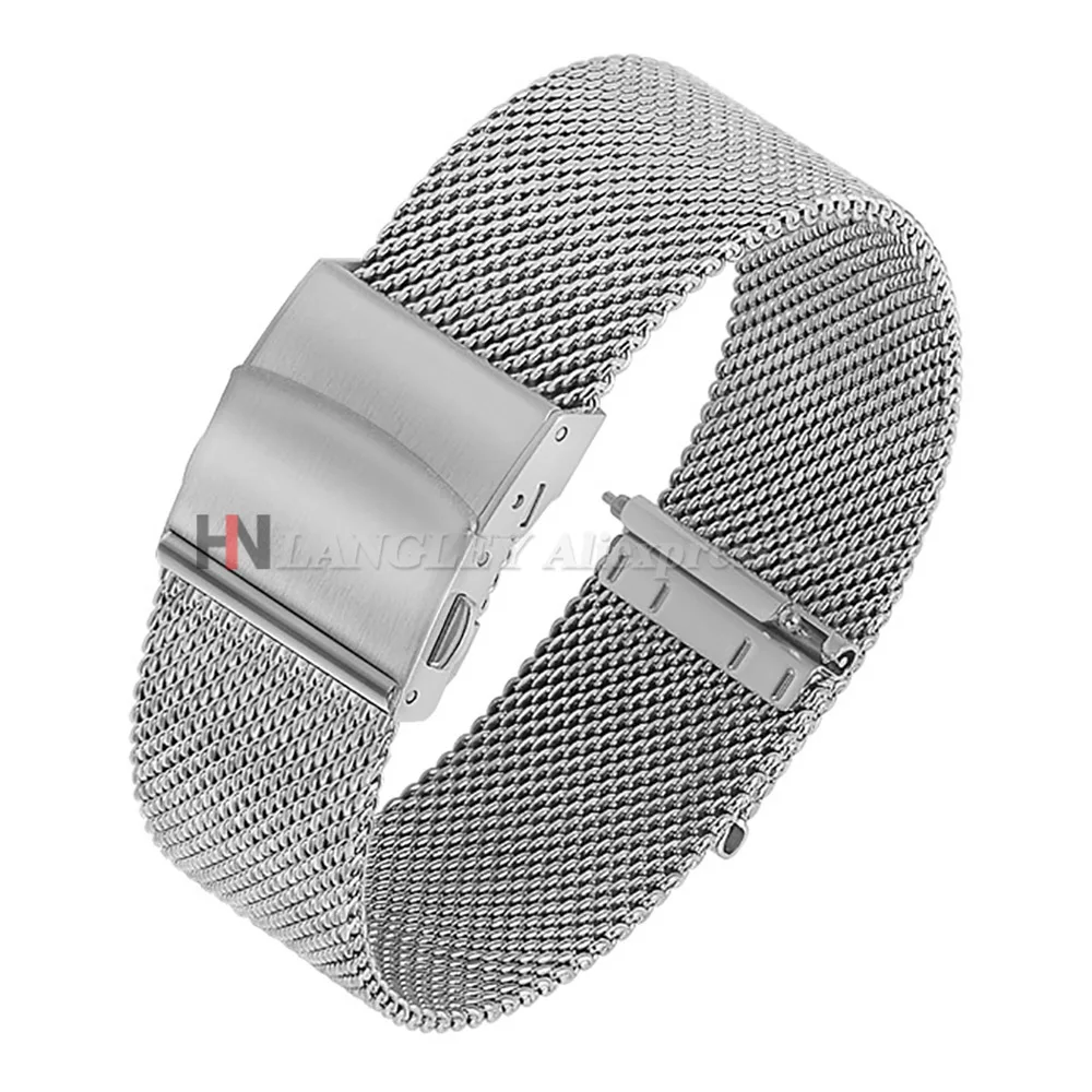 Elegant Stainless Steel Milanese Loop Mesh Watch Strap with Quick Release - Various Sizes Available