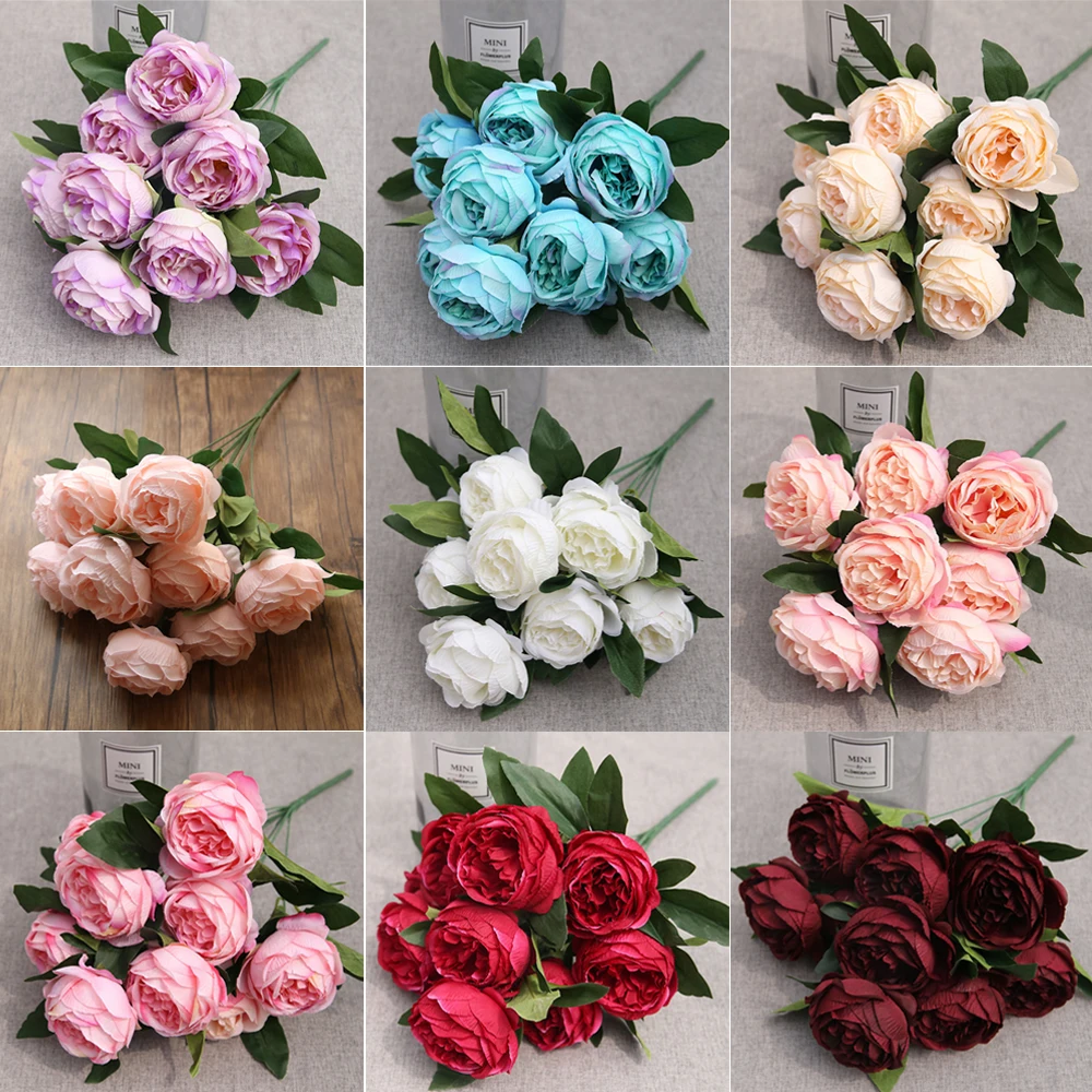 Elegant Burgundy Rose Bouquet - Artificial Floral Arrangement for Home Decor, Weddings, and Events