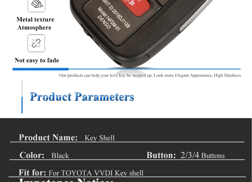 Keyforkess 10pcs 2/3/4BTN Remote Car Key Shell Case Fob per Toyota C-HR RAV4 Prius 2018-2019 Suit XM VVDI Smart Board TOY48 TOY12 - S361f5fb7d63049fba32cb72da7279e4dh