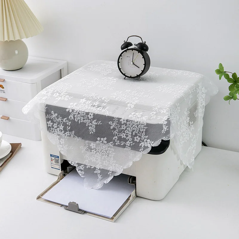 European Style Dust Covers White Color Flower Microwave Oven Covers Tablecloth Household Dust Protector Table Lamp Cover