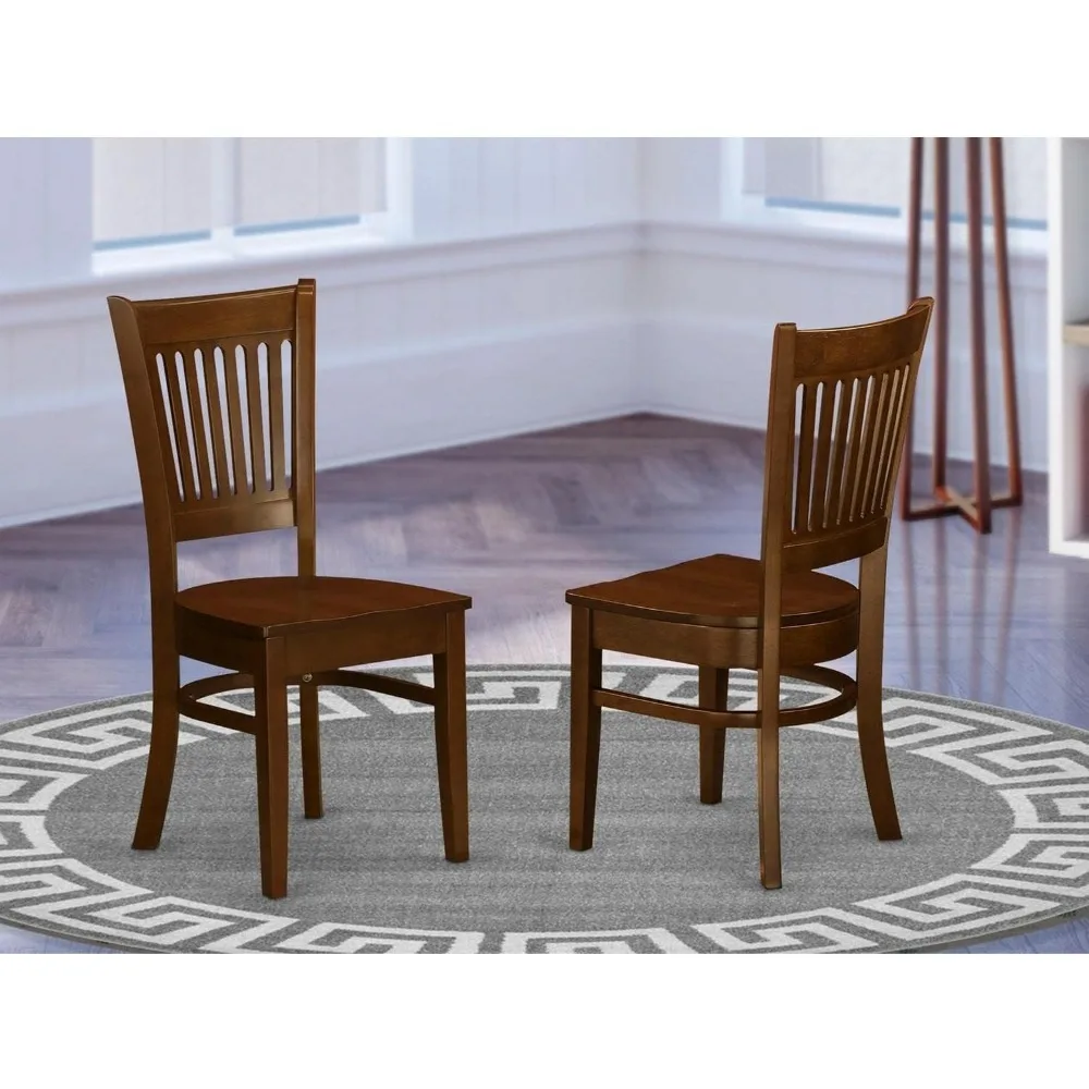 Kitchen Dining Chairs-Slat Back Wood Seat Chairs