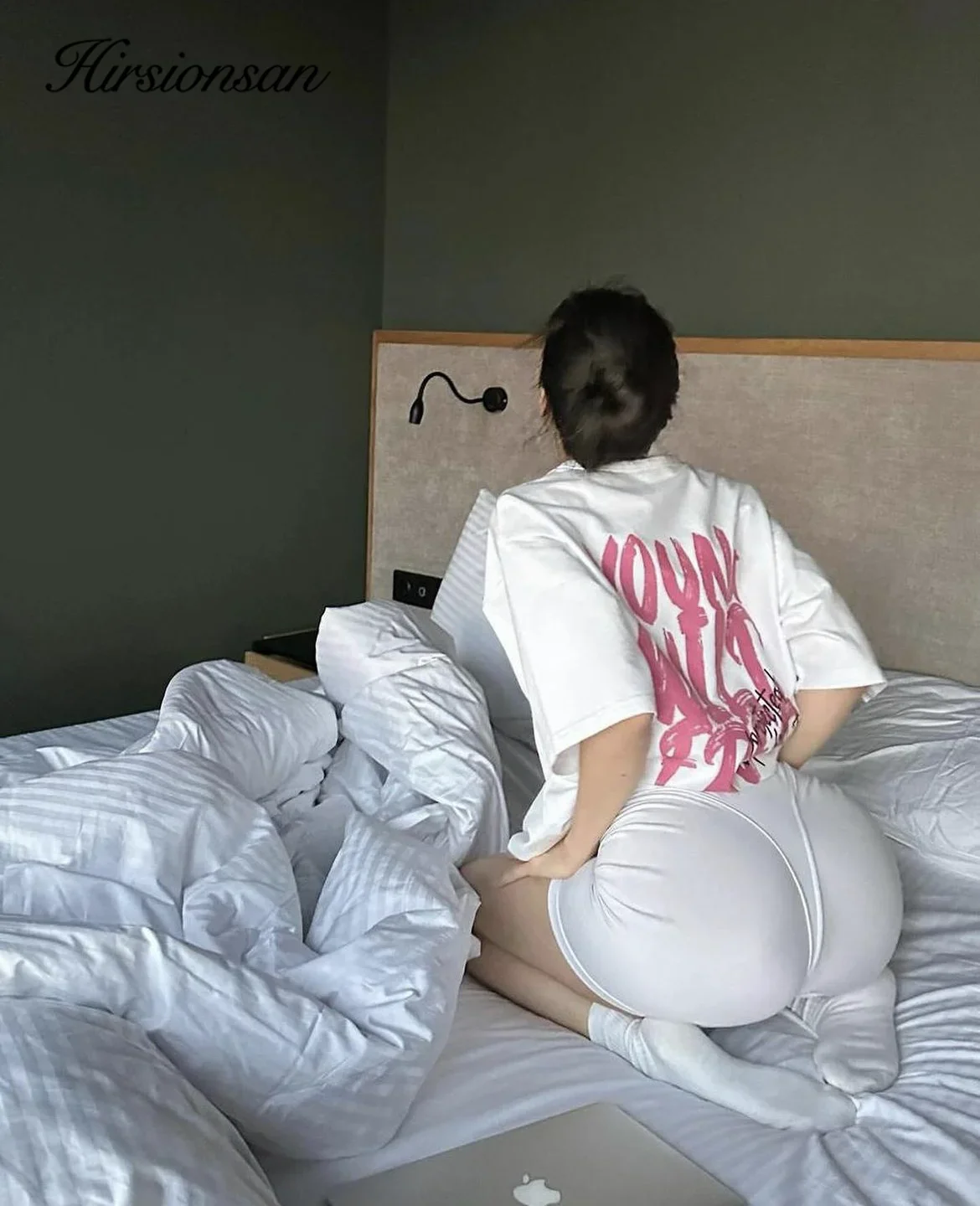 Hirsionsan Vintage Letter V Printed T Shirt Women Summer Cotton Soft Short Sleeve Tee Female Oversized Higt Street Gothic Tops 3