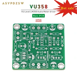 5 PCS VU358 VU Level LM358 Audio Meter driver Bare PCB L and R channel adjustable sensitivity