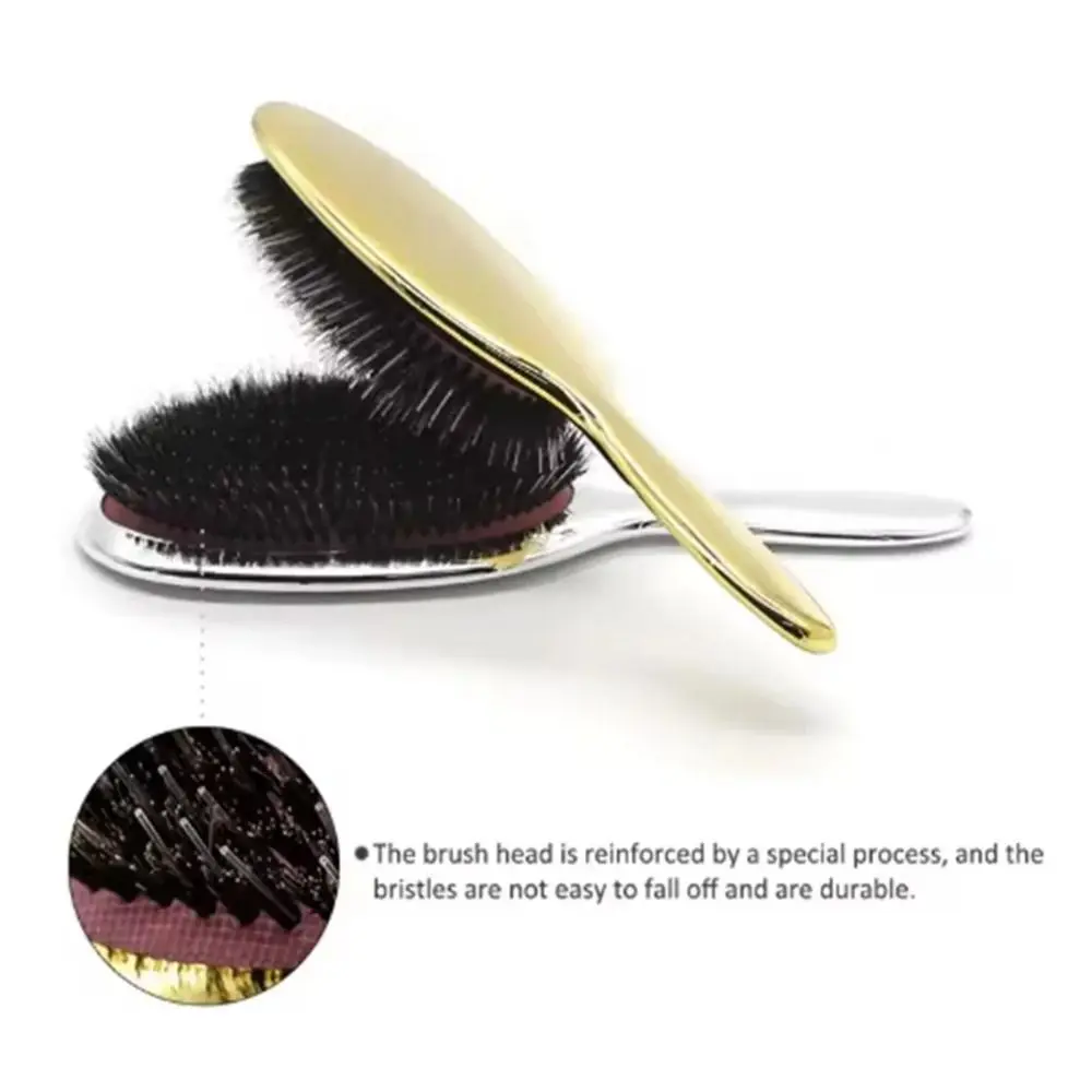 PS Boar Bristle Paddle Hair Brush Oval Shape Paddle Shape Hair Brush Hair Care Anti Static Hairdressing Massage Comb