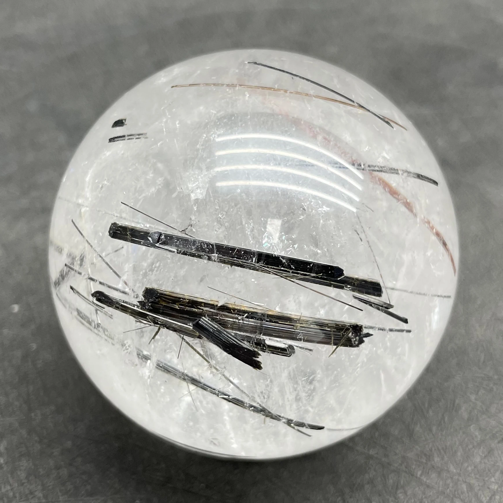 

183g Natural Stone Black Gold Quartz Rutilated Crystal Ball Rainbow Quartz Sphere Rock Decoration Rough Polished Healing W23