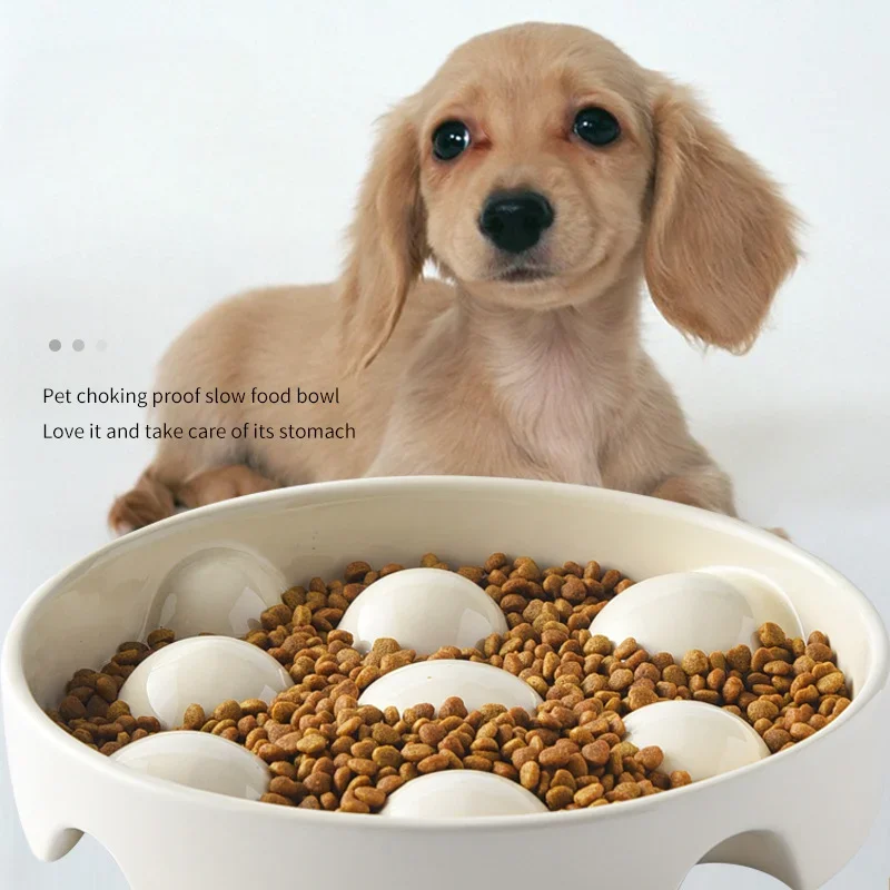 未使用　ペット用スローフィーダー セラミックと防水ボウルセット 動物用ボウル,犬と猫用のボール型スローフードボウル,セラミック