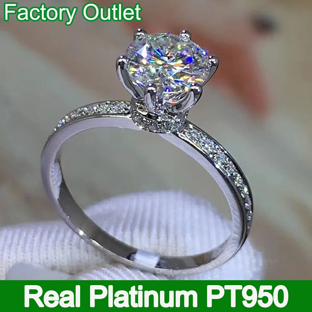 Luxury Female Round Stone Ring Real 925 Sterling Silver - Temu