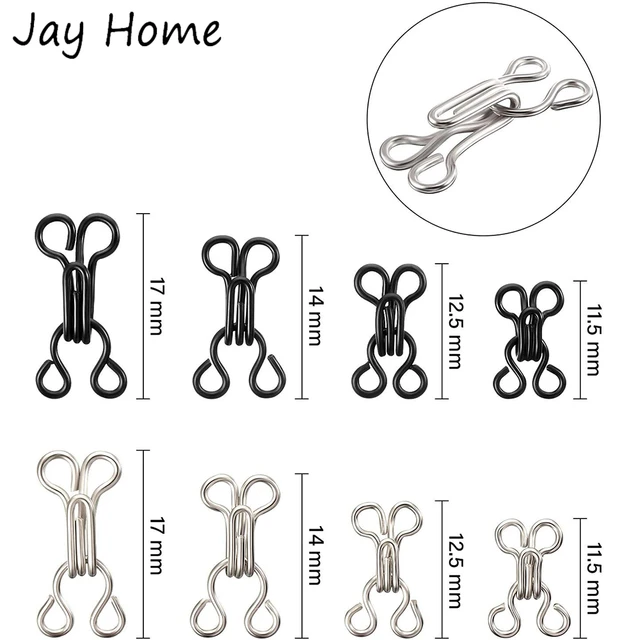 100 Sets Sewing Hook and Eye Latch 11.5-17mm Large Hooks and Eyes