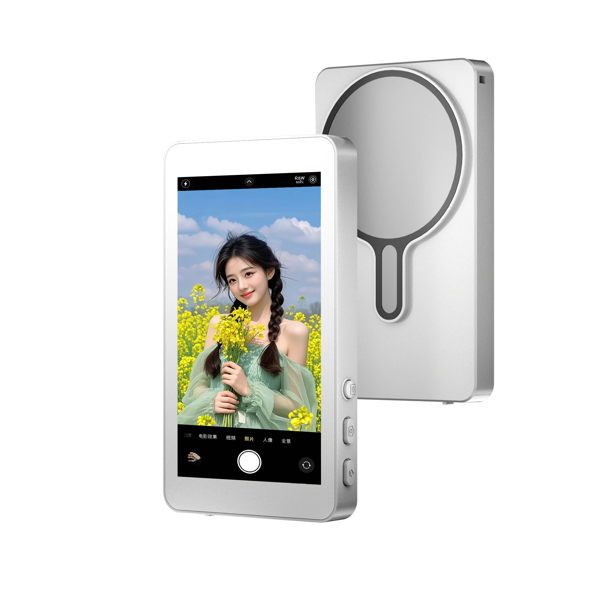Magnetic Cell Phone Vlog Self Timer Monitor Screen Using Rear Camera Monitor For