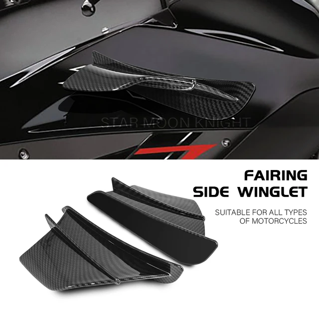 2 PièCes Kit Aile AéRodynamique Moto,Aile CaréNage Moto Aileron De Moto  Aileron Fixe Ailerons De Moto Kit Winglet AéRodynamique Universel pour Moto