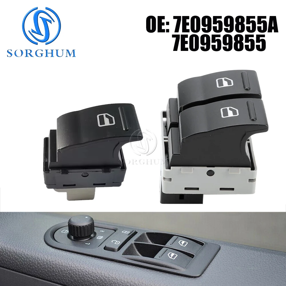 SORGHUM Auto Zubehör Elektrische Tür Fenster Doppel Schalter Taste Steuerung Für VW Transporter T5 T6 Caravelle 7E 0959855 Ein 7E 0959855