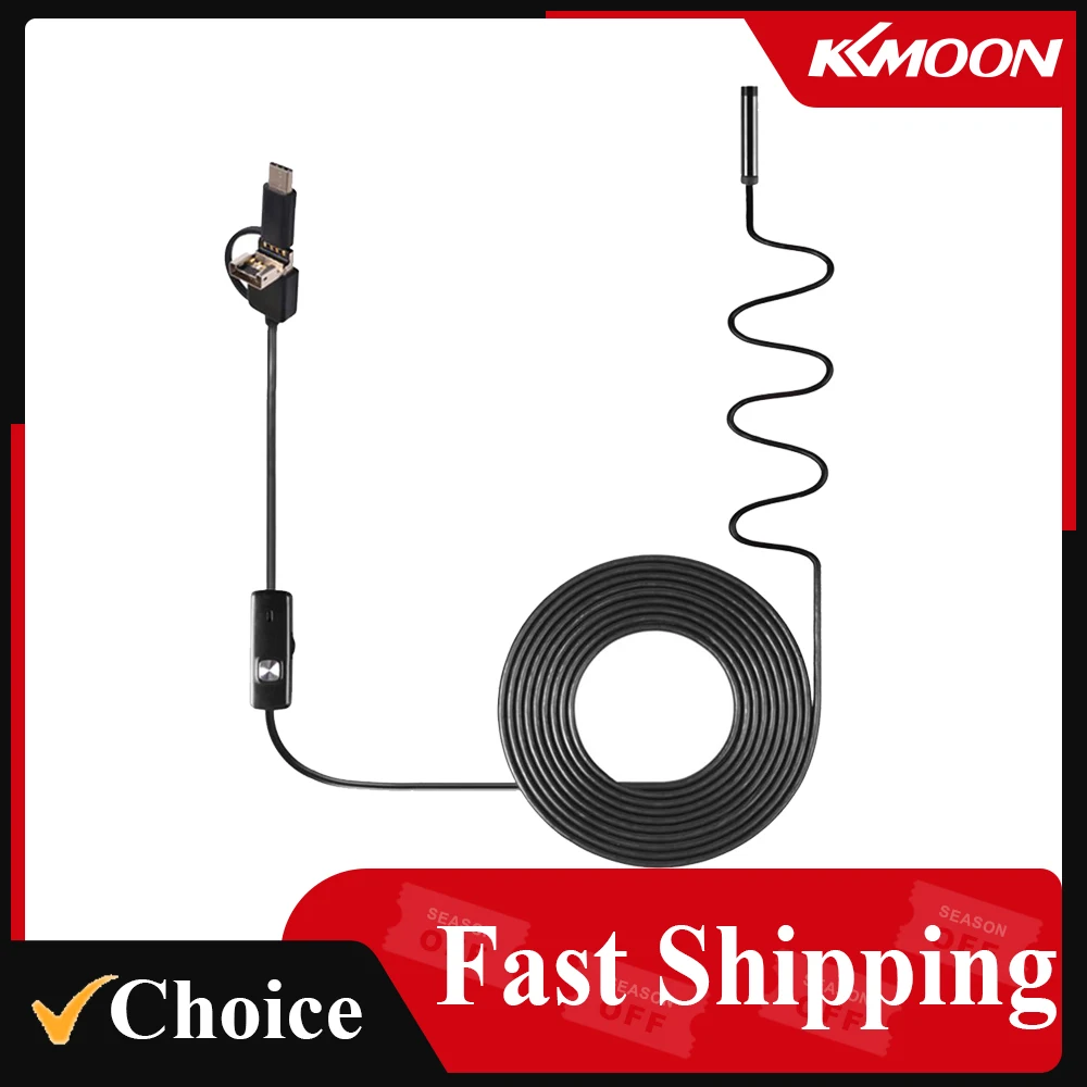 KKmoon 3-in-1 USB Borescope Industrial Endoscope Inspection Borescope Camera Waterproof Inspection Pipe For Android