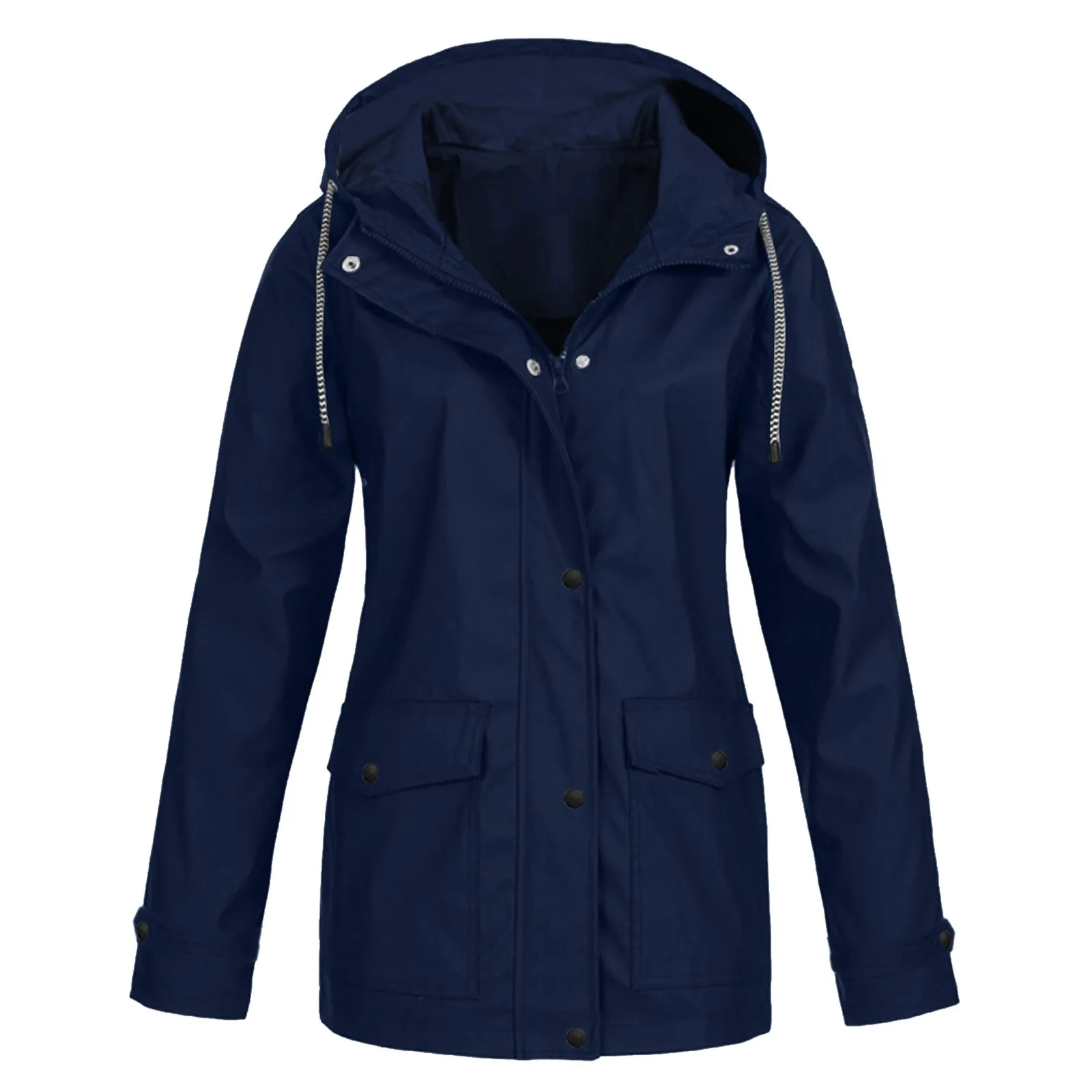 Women Windbreaker Hooded Jacket Trendy Female Autumn Zipper Long Hiking Climbing Cycling Jacket Coat Women's Outwear Plus Size