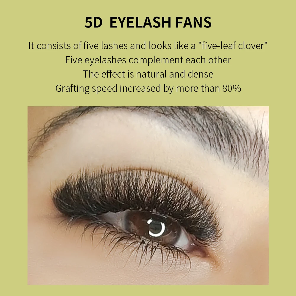 GLAMLASH 4D5D W Shaped Faux Russian Wholesale Four Leaves Eyelashes Clusters Easy Fan Volume Lashes Extension Makeup