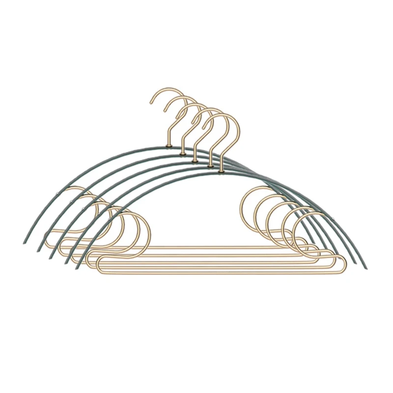 

BEAU-5Pcs Clothes Hanger Aluminum Alloy Wardrobe Space Saving Clothing Hanger Non Slip Drying Hanger Sweater Storage Rack