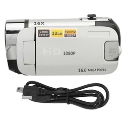1080P High - Resolution Digital Camera with Rotatable Screen and 16X Zoom (Silver)