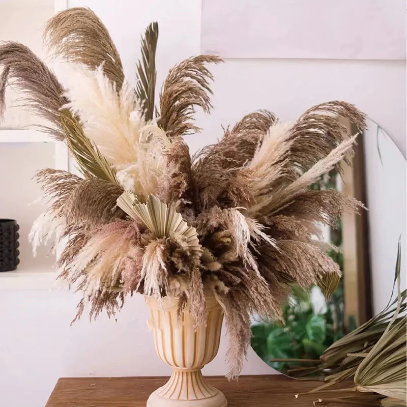 

Natural Dried Pampas Boho Decor Large Tall Artificial Plant Pompous Grass Home Floor Vase Filler,Wedding Arch Flower Arrangement