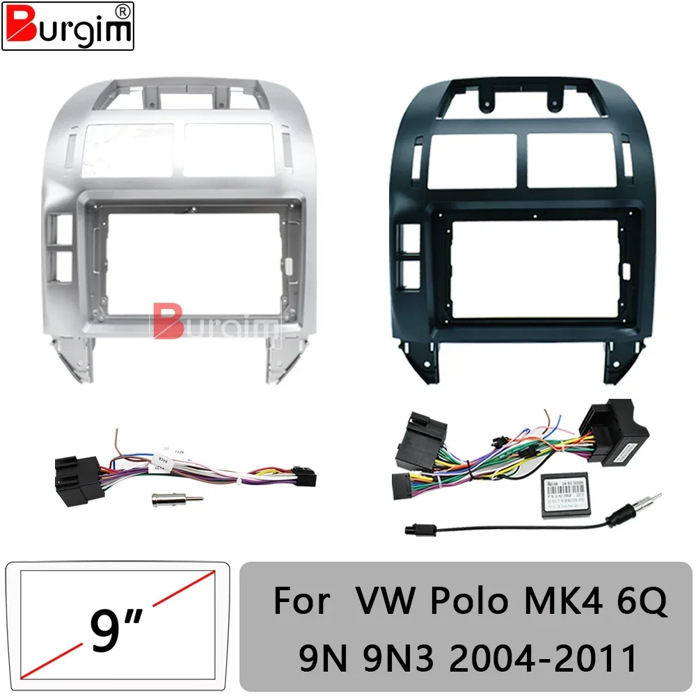 Car Radio Fascias Frame For Volkswagen VW Polo 2011-2018 9 inch