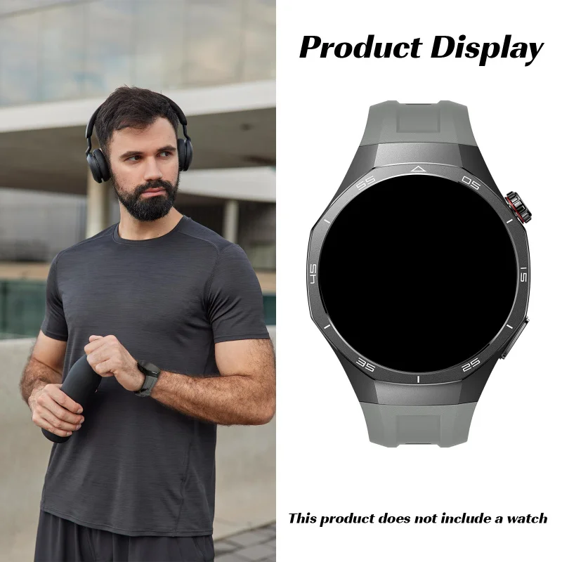 Breathable Multi-Color Silicone Watch Strap, 22mm, Sporty Business Style