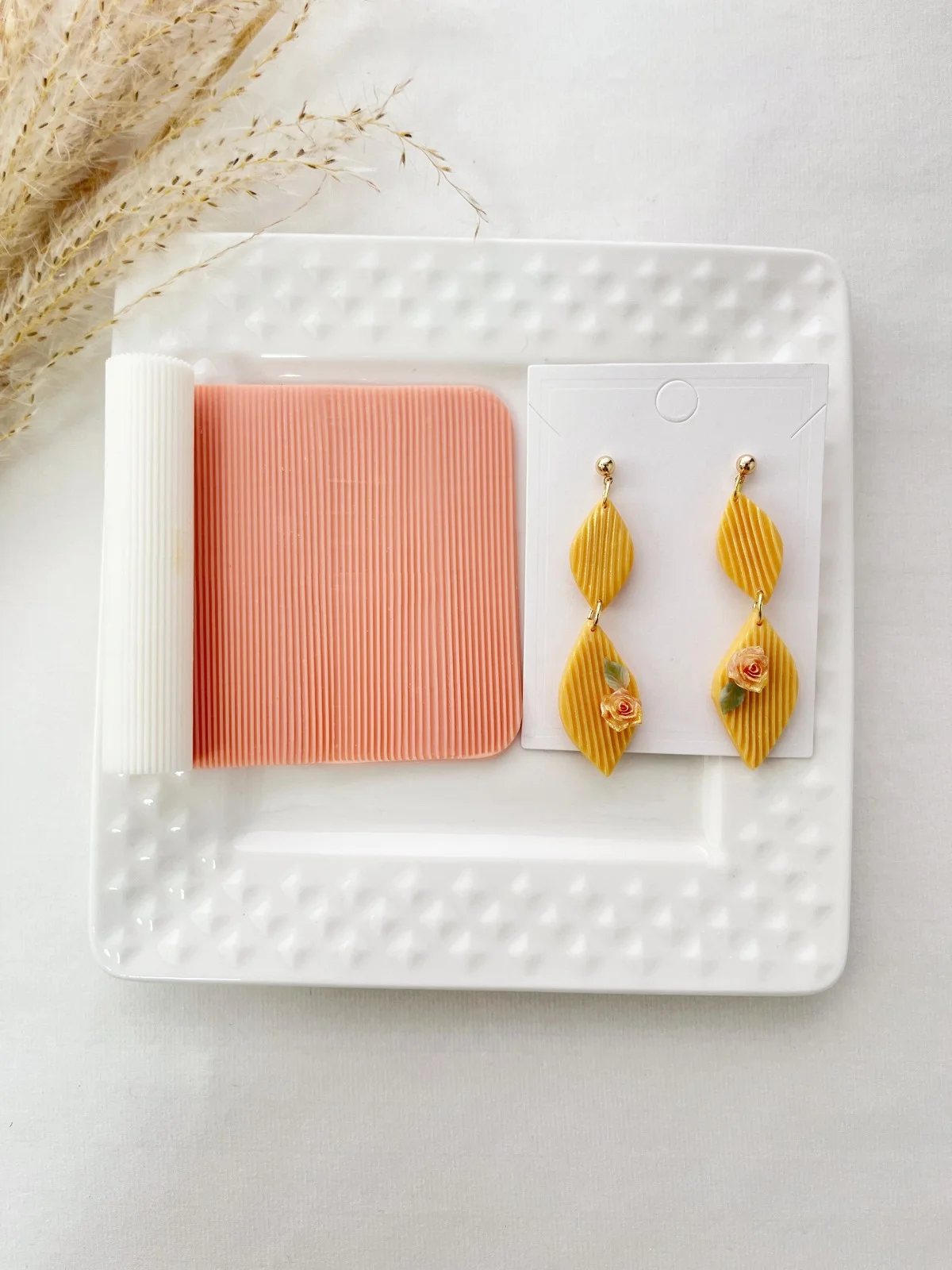 Soft Pottery Earring Polymer Clay Cutter Roller Texture Tools