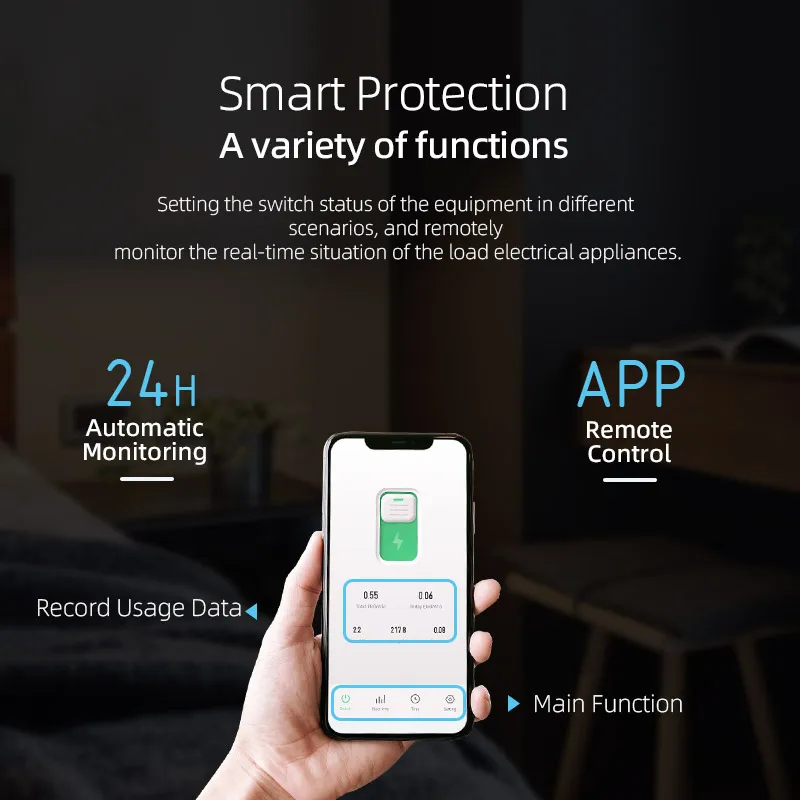 TUYA WIFI Smart Circuit Breaker Power Metering 1P 63A DIN Rail Smart Home wireless Remote Control Switch APP TONGOU