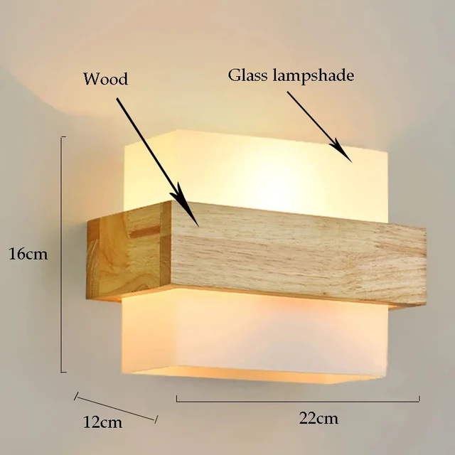 Modern Wood lamp Led Wall Lamps Glass Lamp Mirror Washer Sconces Wall Light Fixtures Dressing Table Living Room Led Lamp Wall