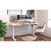 Height Adjustable Electric Standing Desk, 55 x 28 inch standing desk, T-shaped metal stand (white) 1