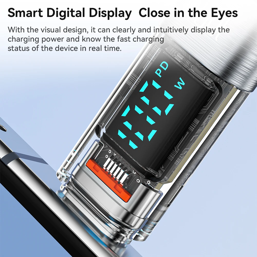 Toocki USB-C to USB-C Fast Charging Cable with Digital Display - 100W/66W