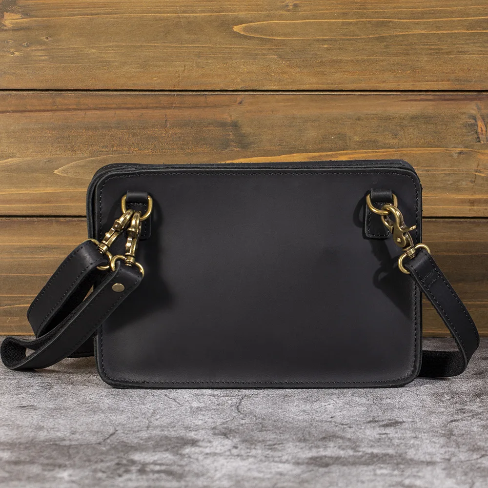 Vintage Leather Crossbody Shoulder Bag for Men