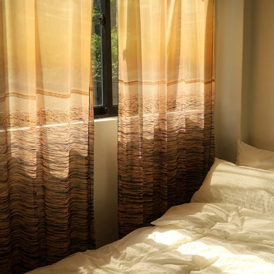 Scenery Tree Tulle Sheer Curtains for Living Room Decoration Curtains for the Room Bedroom Kitchen Voile Pervious To Light