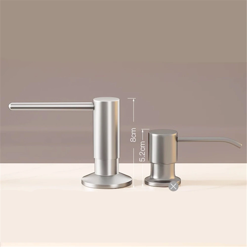 ทองเหลืองอ่างล้างจานเครื่องจ่ายผงซักฟอกในตัวห้องน้ําเคาน์เตอร์เครื่องจ่ายสบู่เหลวปั๊ม 500ml ขวด/หลอด 1