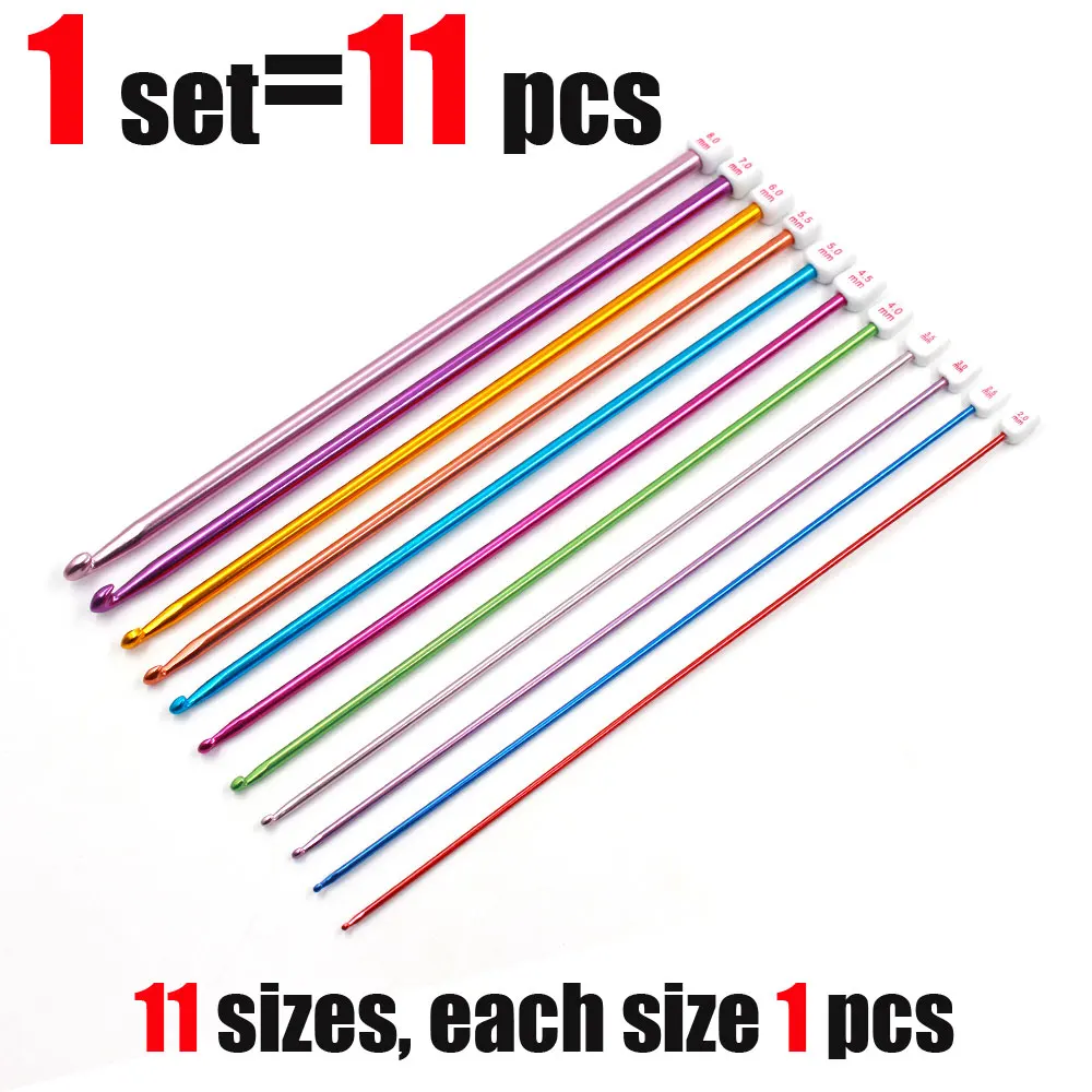 11 Pezzi 10.6 Alluminio Tunisino Afghano Crochet Uncinetto A Maglia - Foto 13