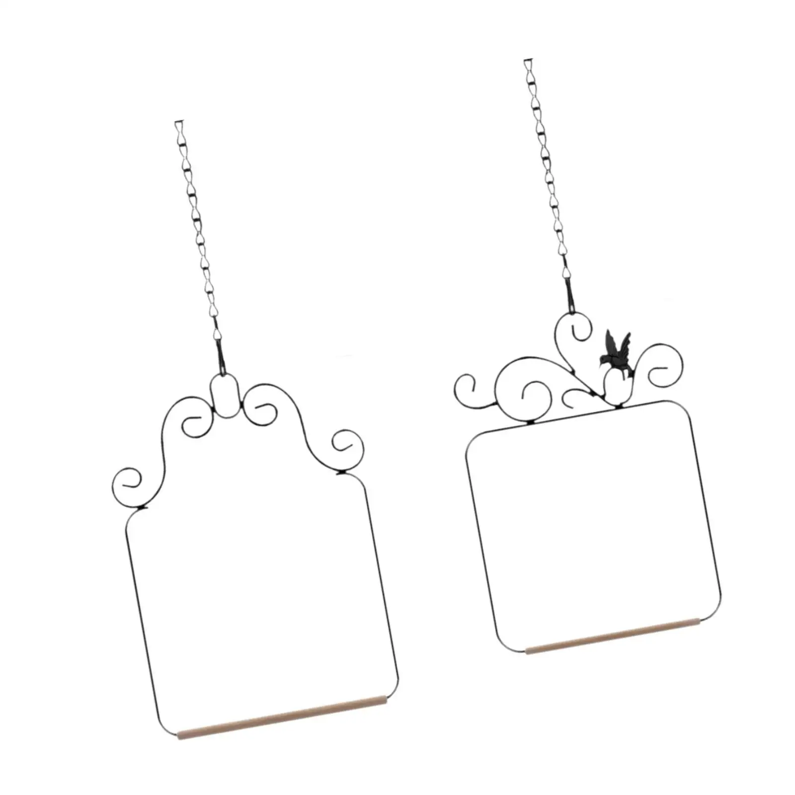 2x Hummingbird Swings Hanging Outdoor Metal Frame Wooden Perch Bird Swings for Small Birds Cockatiels Farmhouse Office Patio