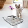 Stainless Steel Cat Litter Box Small Low Entry Open Design Kitten Litter Tray Durable Metal Pet Toilet For Home Use 4