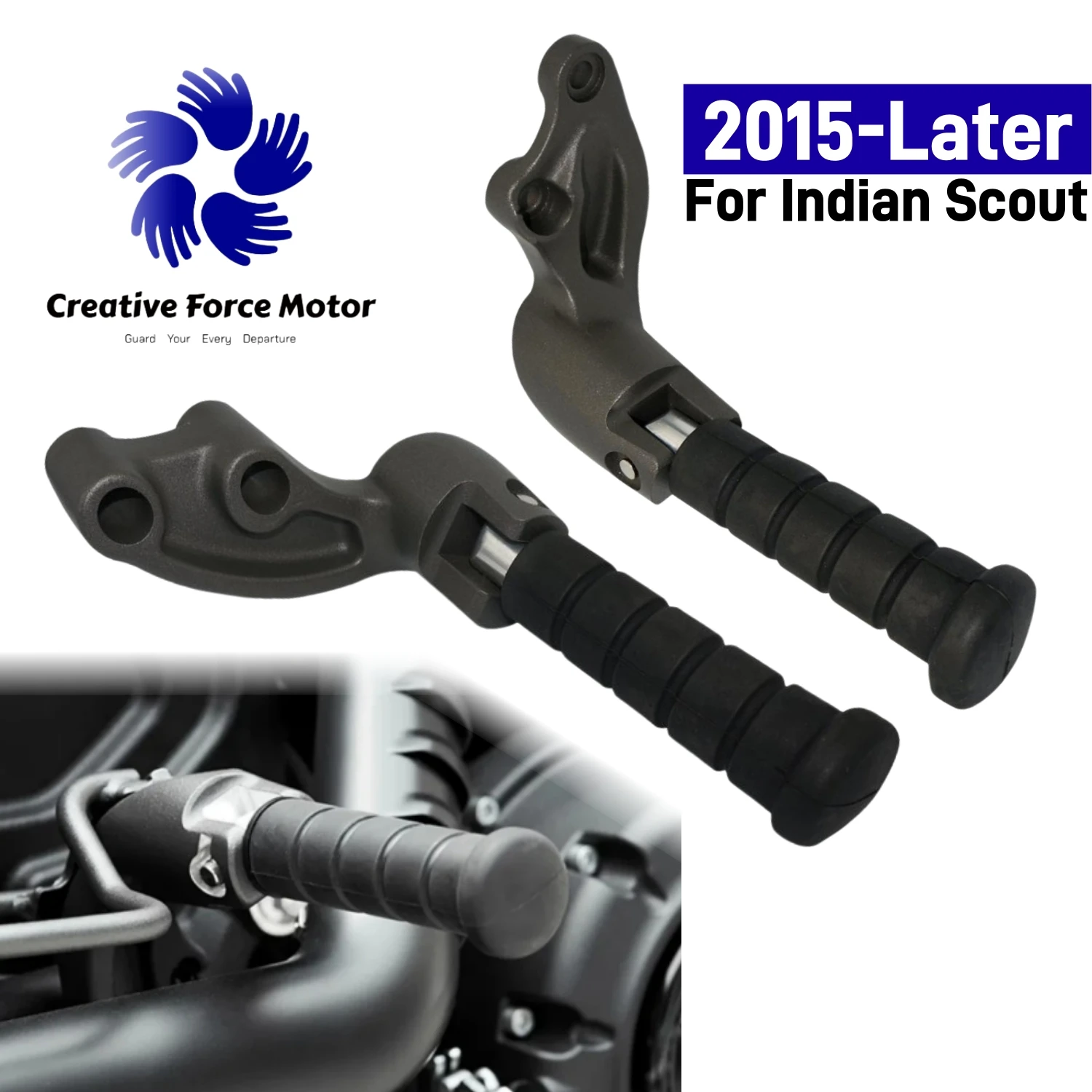 Motorcycle Footrests Passenger Rear Foot Pegs Motorcycle Footrest Mount Pedal For Indian Scout 2015- Scout Bobber-Sixty -