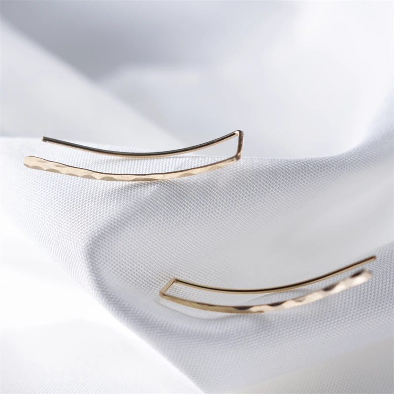 925 Silver grillz piercing earrings jewelry ear cuff charm handmade hammered gold filled for women ear clip earrings clip earrings ear clip