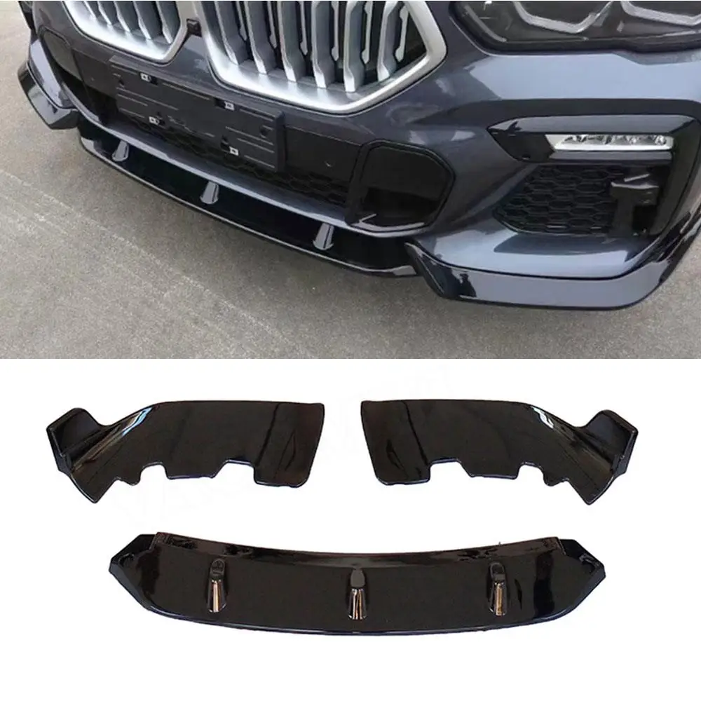 

Передний бампер из АБС, спойлер для подбородка для BMW X6 G06 M Sport 2020 2021 2022, передние разветвители для губ, автомобильные аксессуары